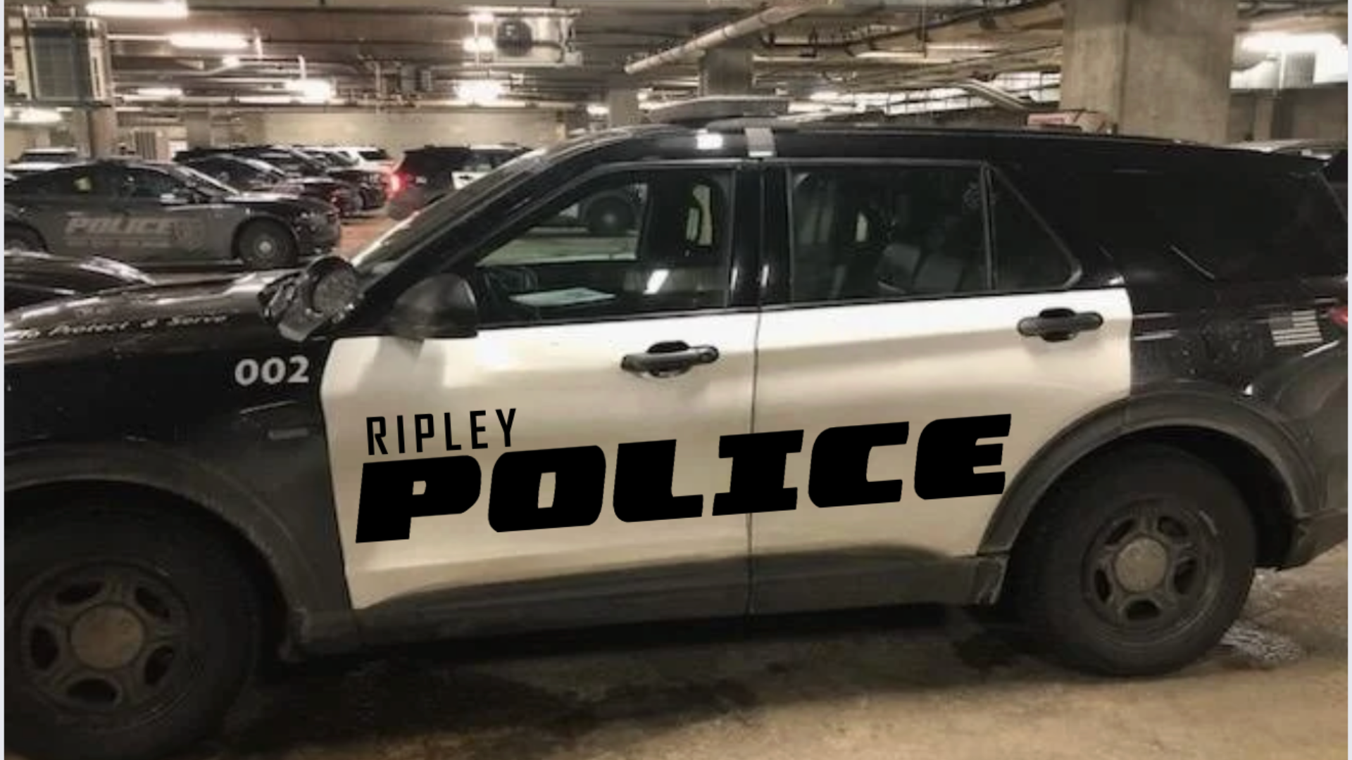 Detail view of the patrol vehicle recently placed into service.